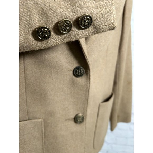 VTG The Fashion Place Solid Brown Wool Blend Two Button Blazer Jacket Women’s 10 - Picture 4 of 9